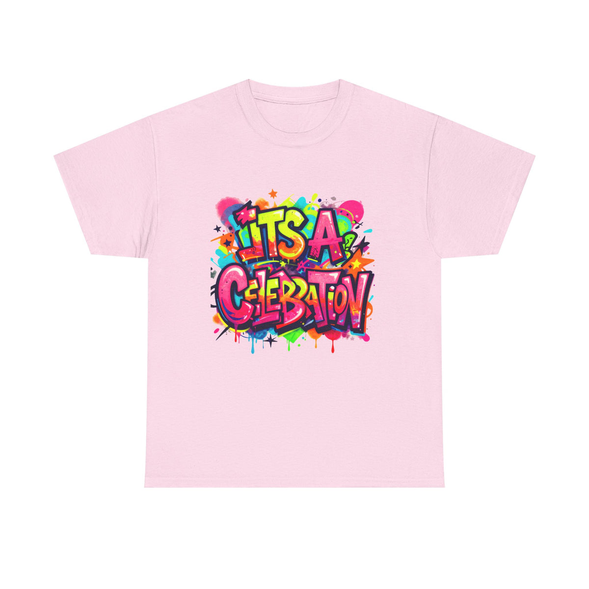 It’s a Celebration – Graffiti Graphic Heavy Cotton T-Shirt
