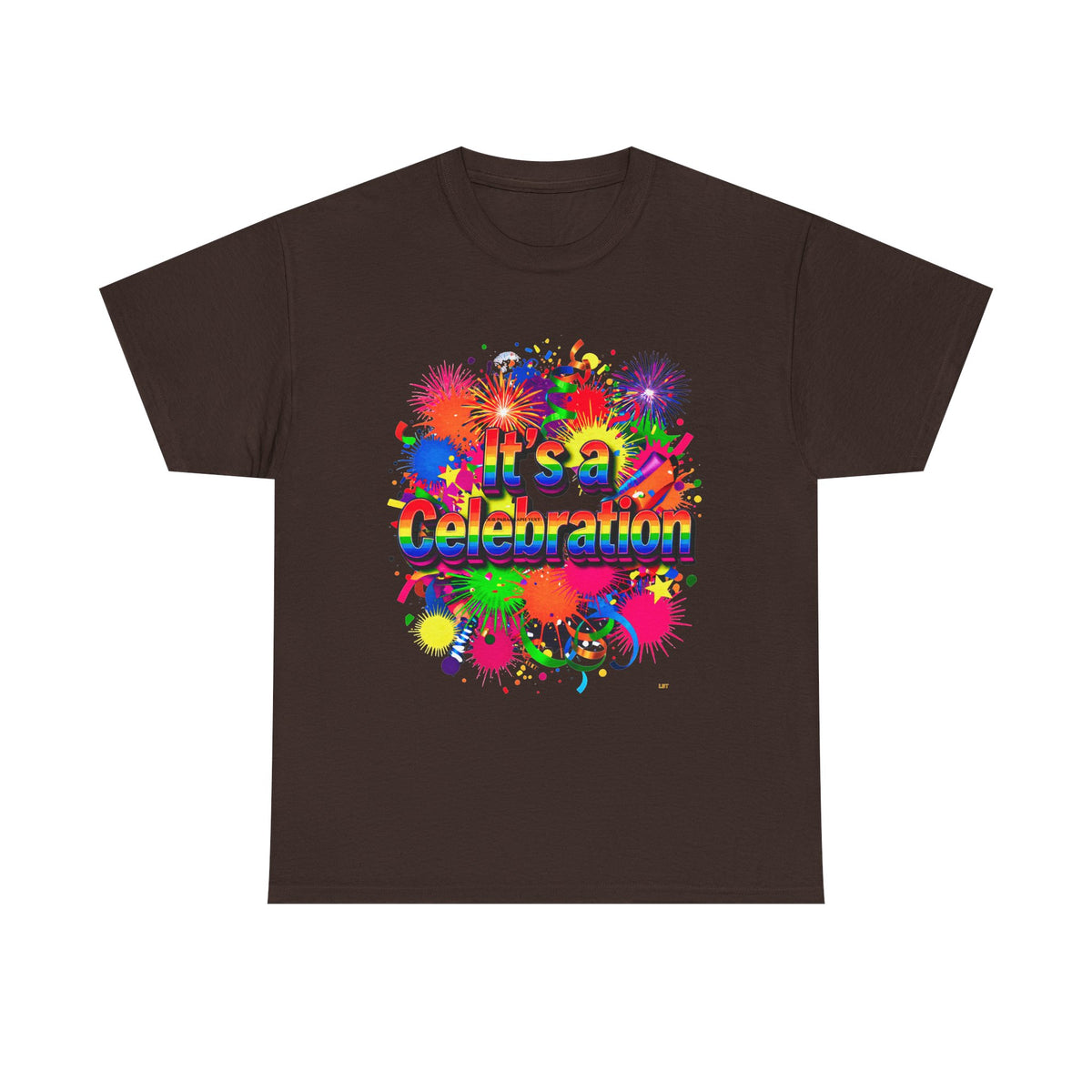 Celebration Paint Splash T-Shirt — "It's a Celebration" Colorful Party Tee