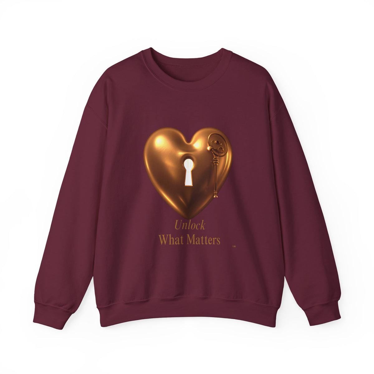 Heart Keyhole Sweatshirt — "Unlock What Matters" Cozy Crewneck