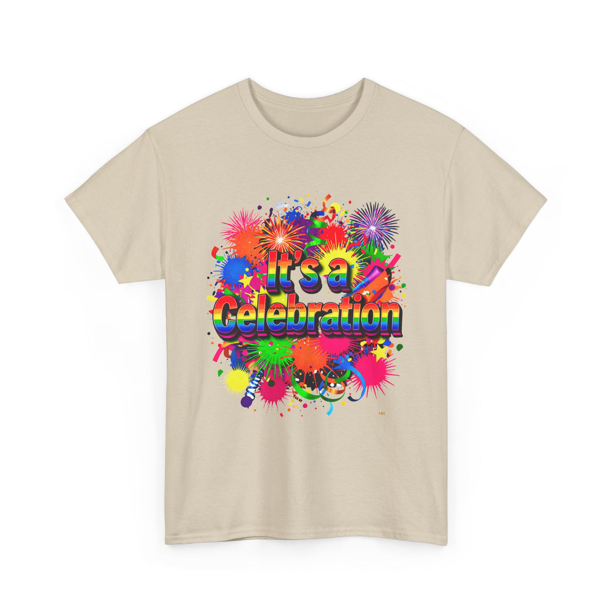 Celebration Paint Splash T-Shirt — "It's a Celebration" Colorful Party Tee