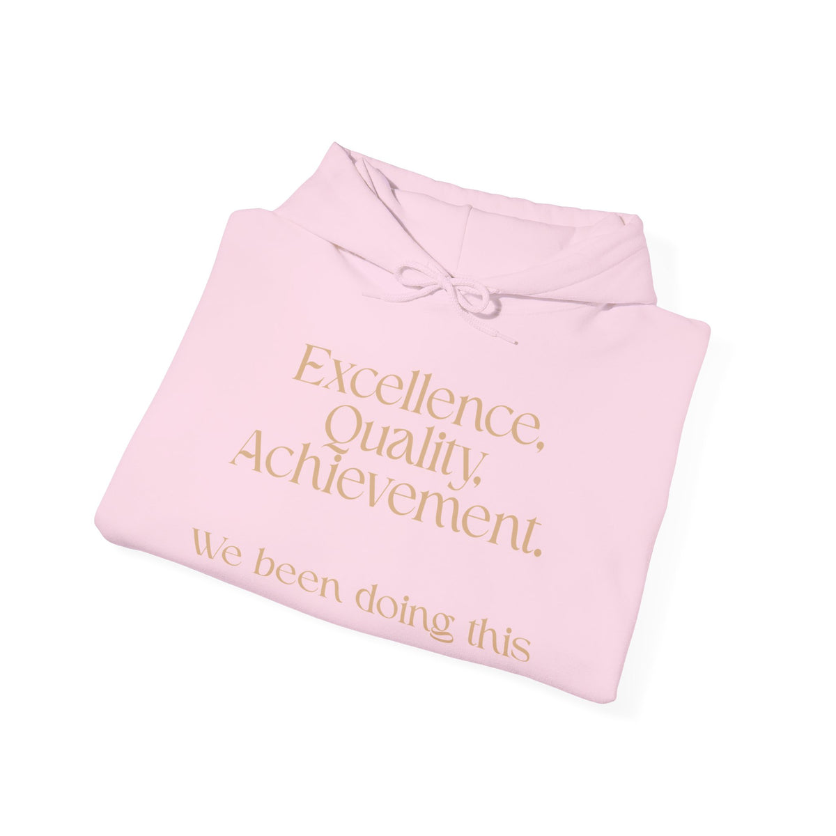 Excellence, Quality, Achievement Hoodie — "We been doing this" Motivational Pullover