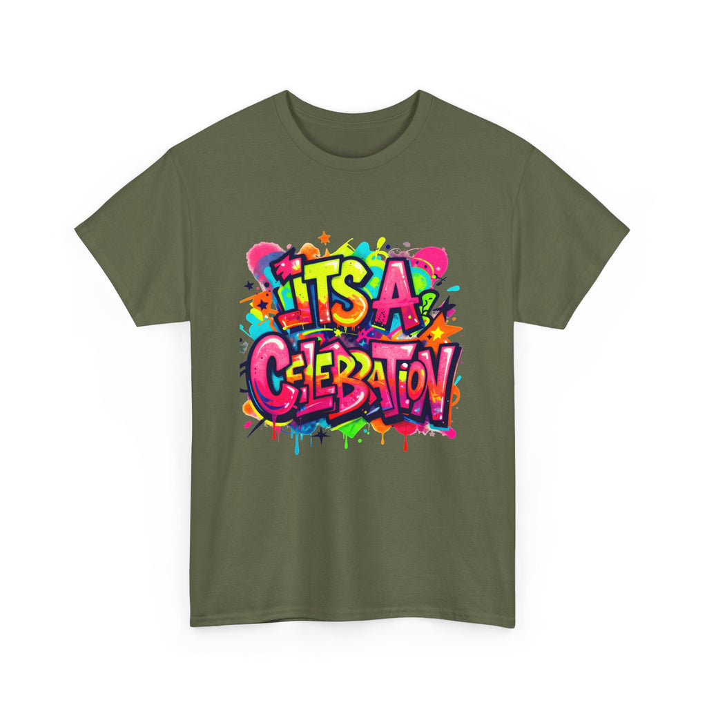 It’s a Celebration – Graffiti Graphic Heavy Cotton T-Shirt