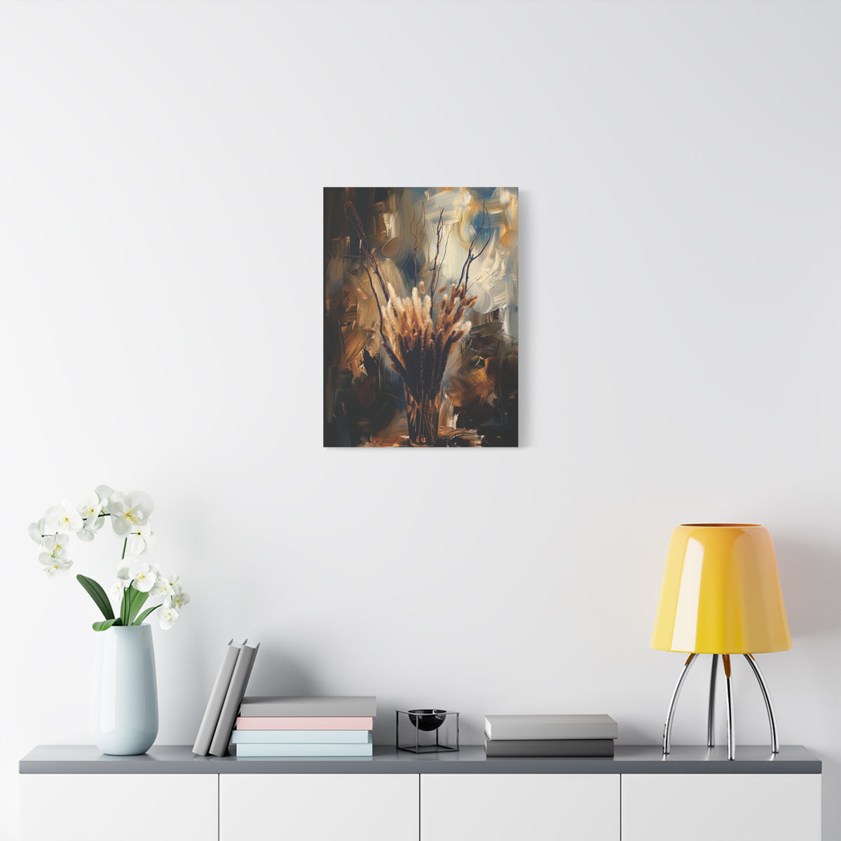 Blue Bloom Elegance – Floral Stretched Canvas Wall Art
