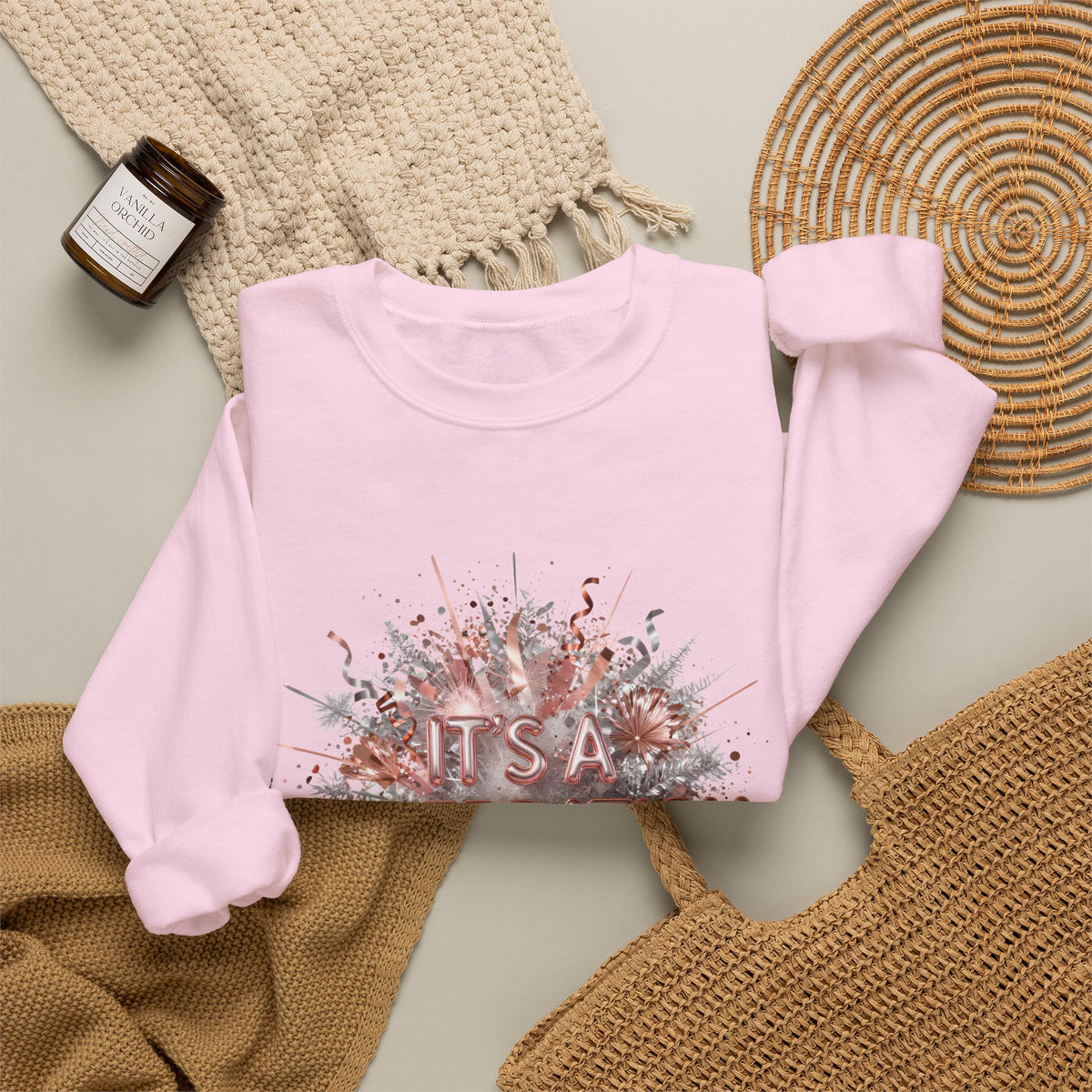Celebration Burst Crewneck Sweatshirt — "It's a Celebration" Graphic