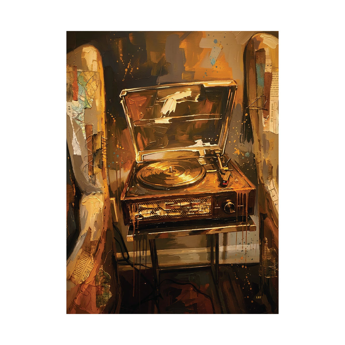 Soulful Spin – Vintage Record Player Wall Art Poster