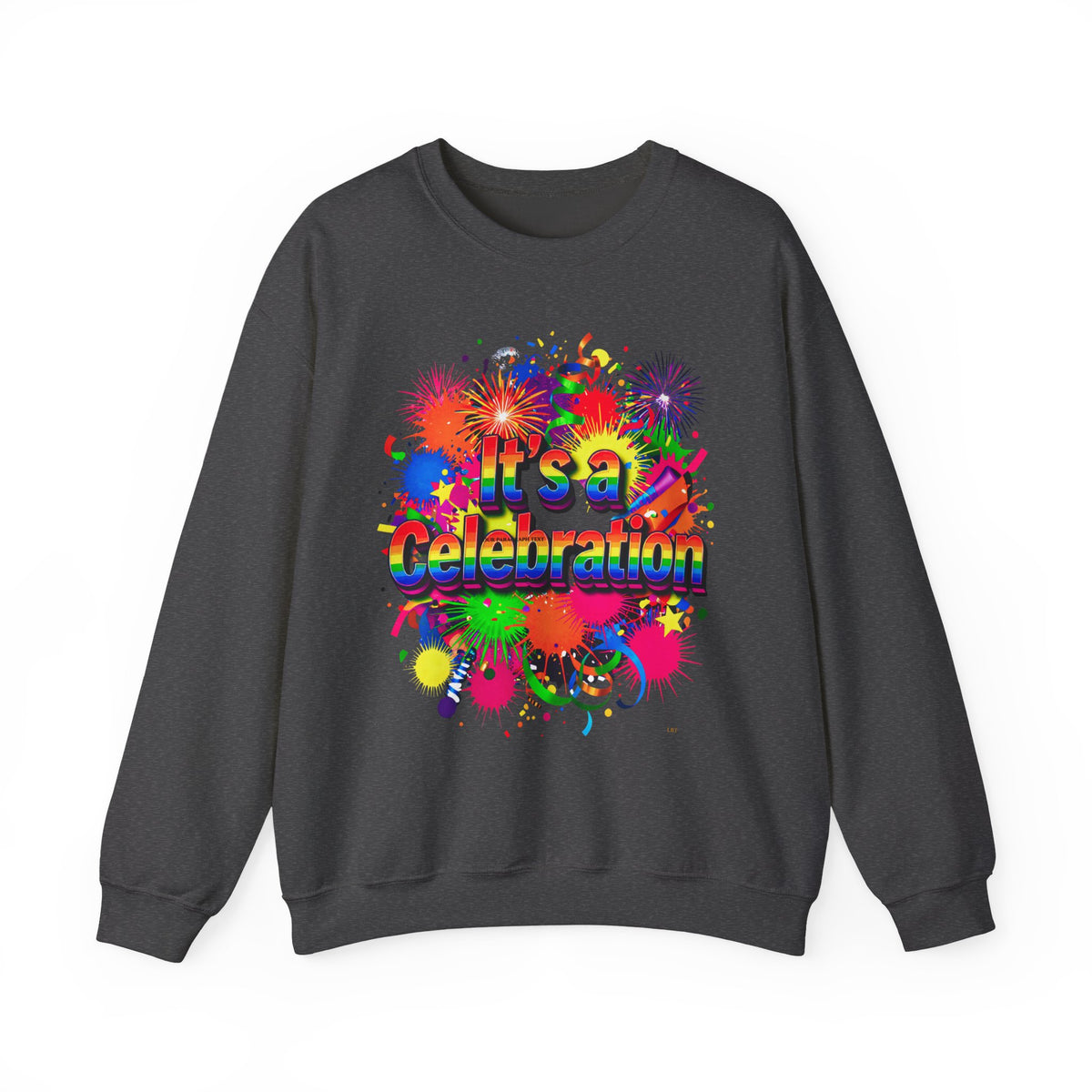 Celebration Crewneck Sweatshirt — "It's a Celebration" Colorful Party Graphic