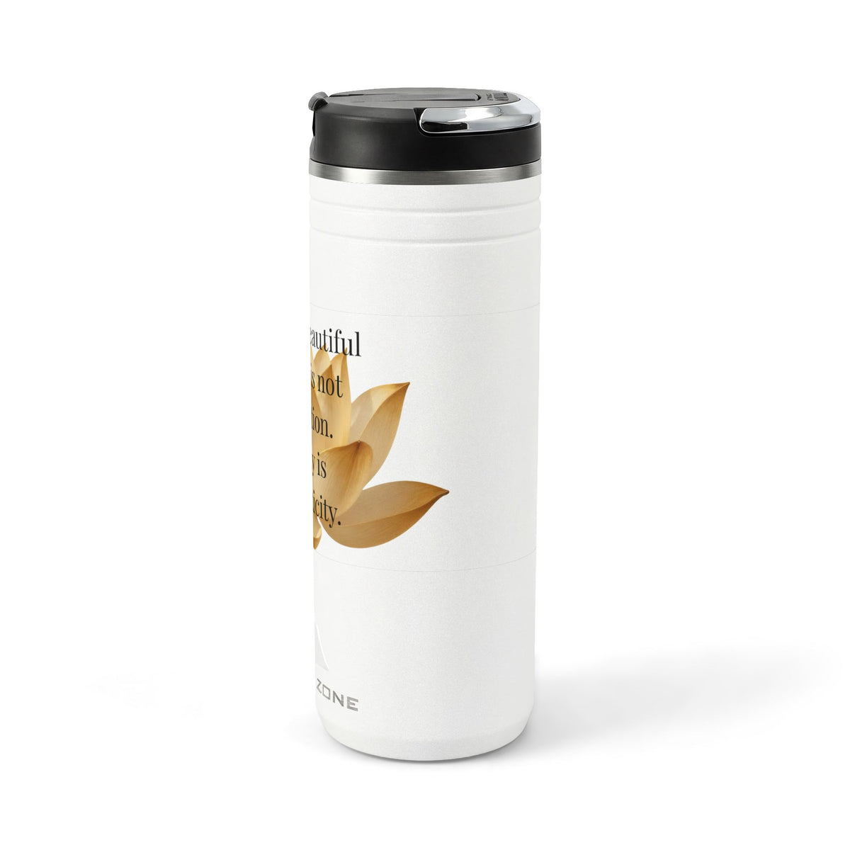 Inspirational Lotus 24oz Thermal Tumbler — "Simply Beautiful: Beauty is Authenticity"