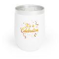 Gold Confetti Celebration – 12 oz Wine Tumbler