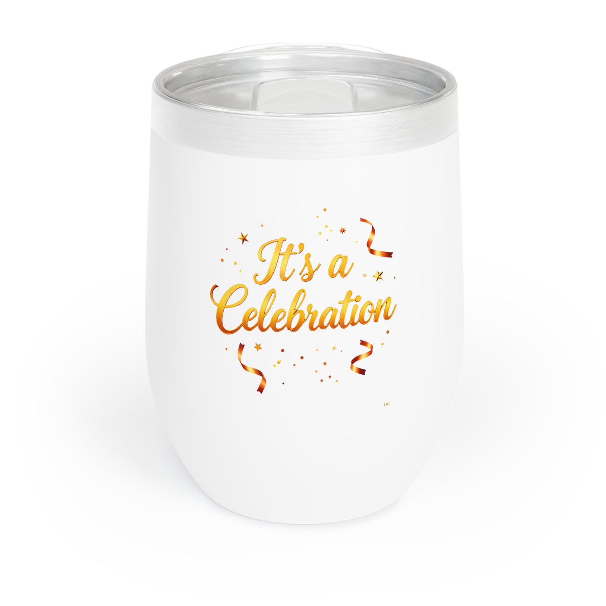 Gold Confetti Celebration – 12 oz Wine Tumbler