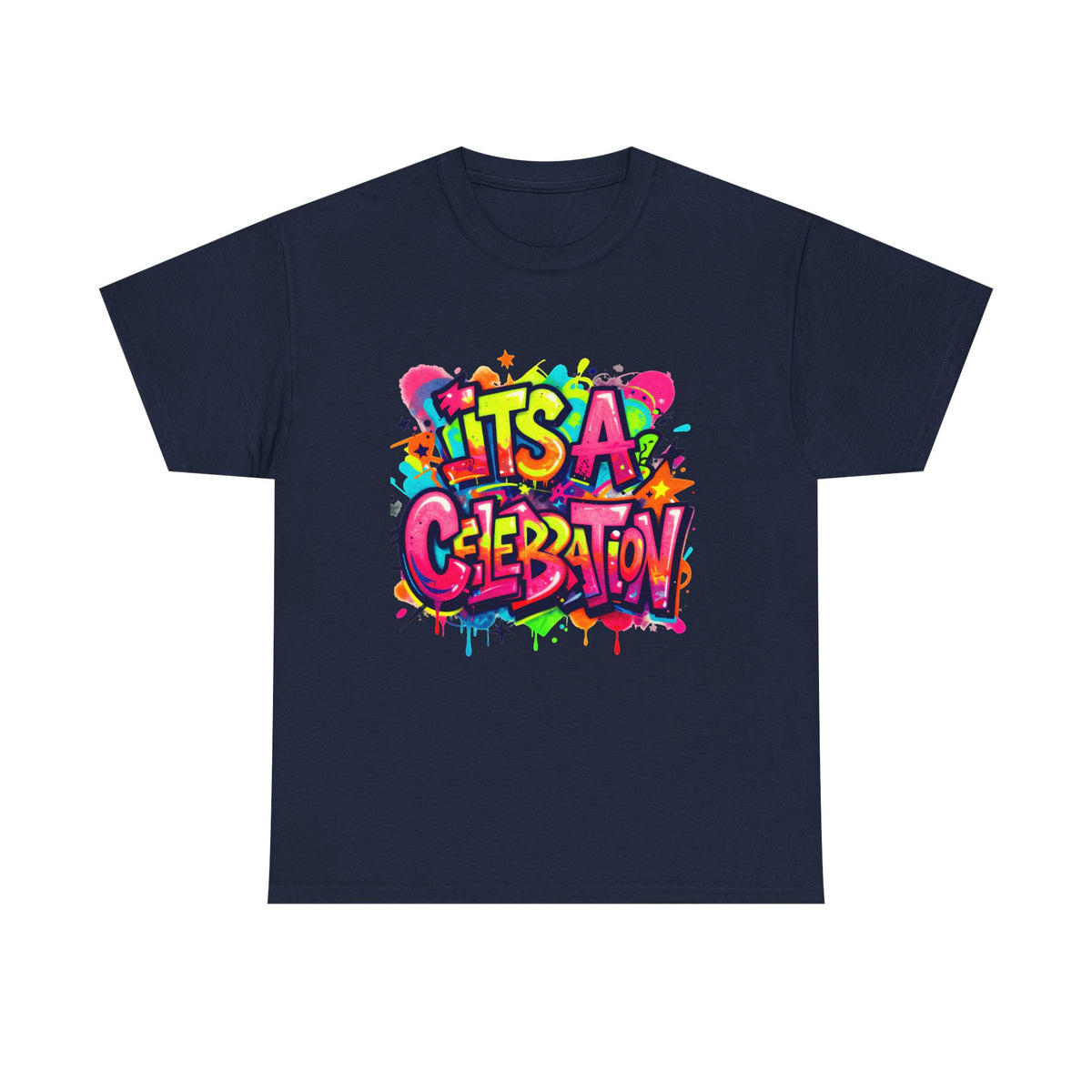 It’s a Celebration – Graffiti Graphic Heavy Cotton T-Shirt