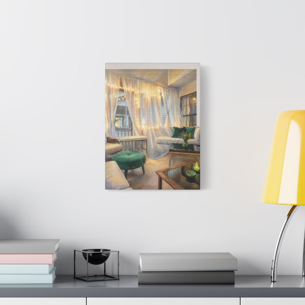 Garden Daydream – Serene Patio Stretched Canvas Wall Art