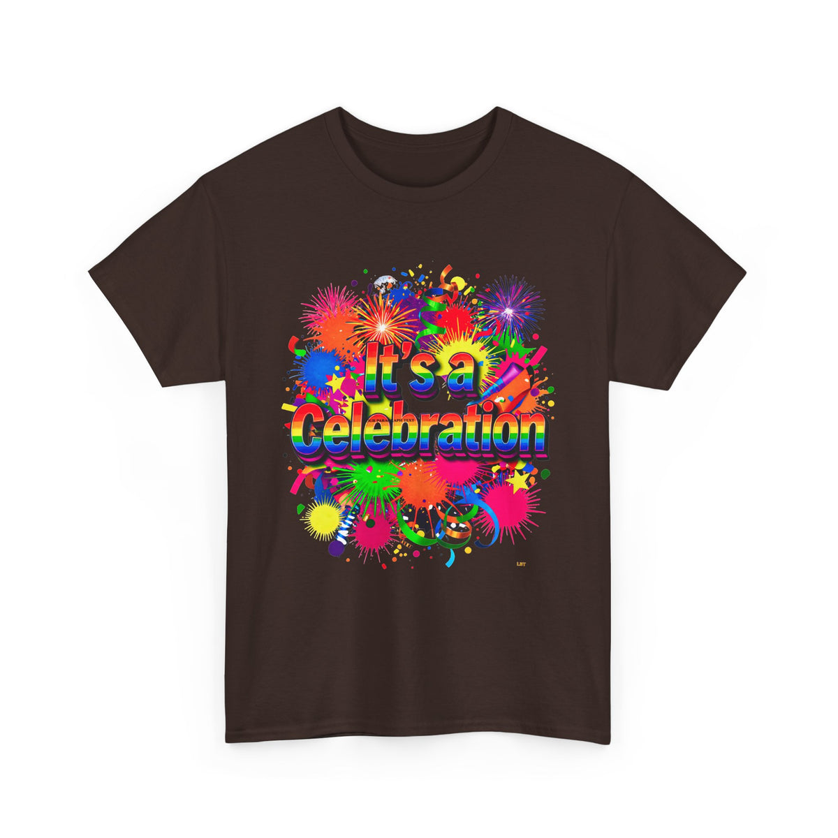 Celebration Paint Splash T-Shirt — "It's a Celebration" Colorful Party Tee