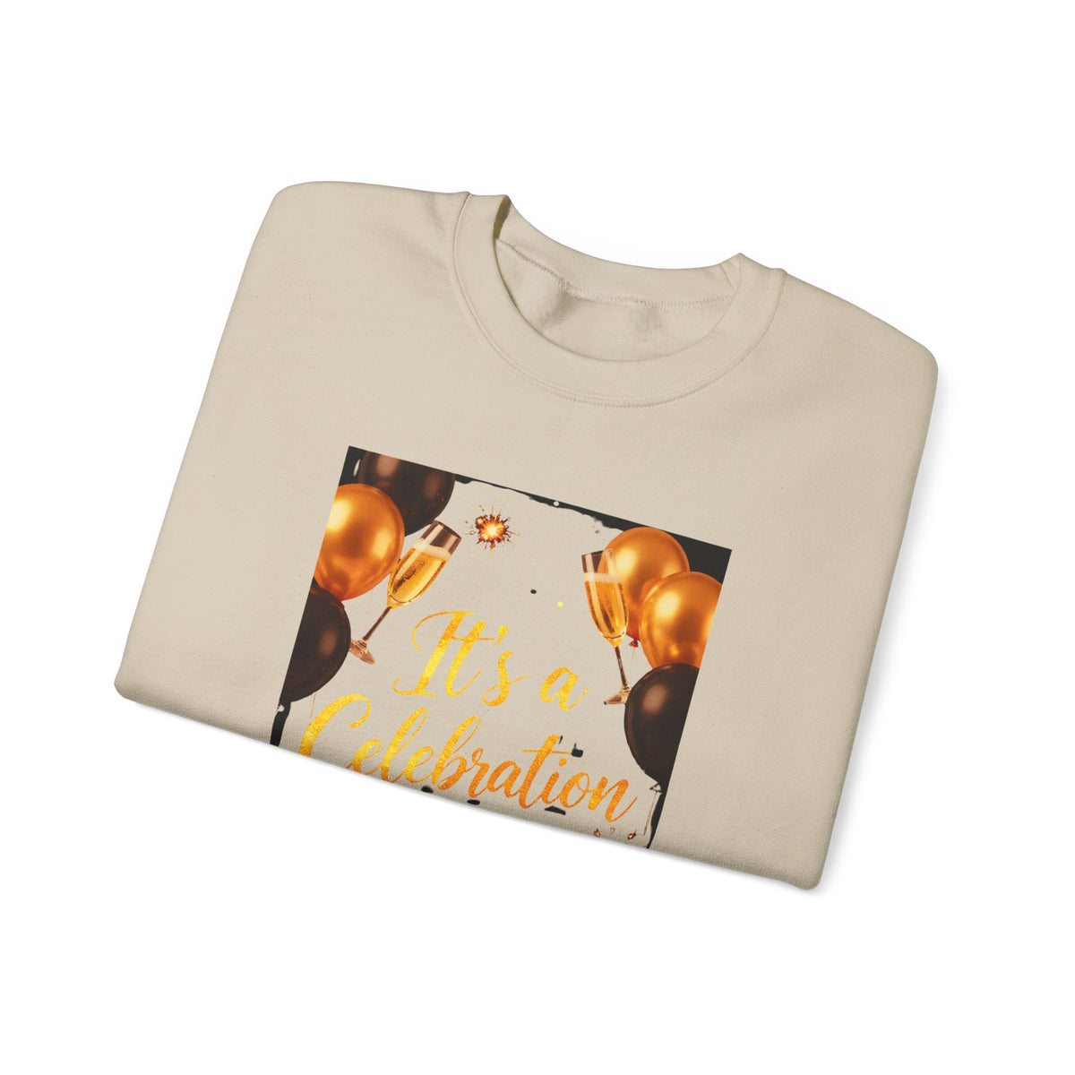 Crewneck Sweatshirt — "It's a Celebration" Champagne & Balloons Party Design