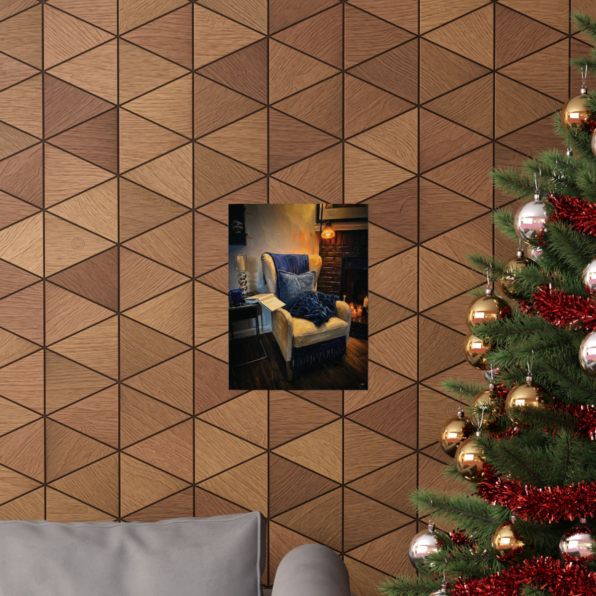 Fireside Retreat – Cozy Reading Nook Wall Art Poster