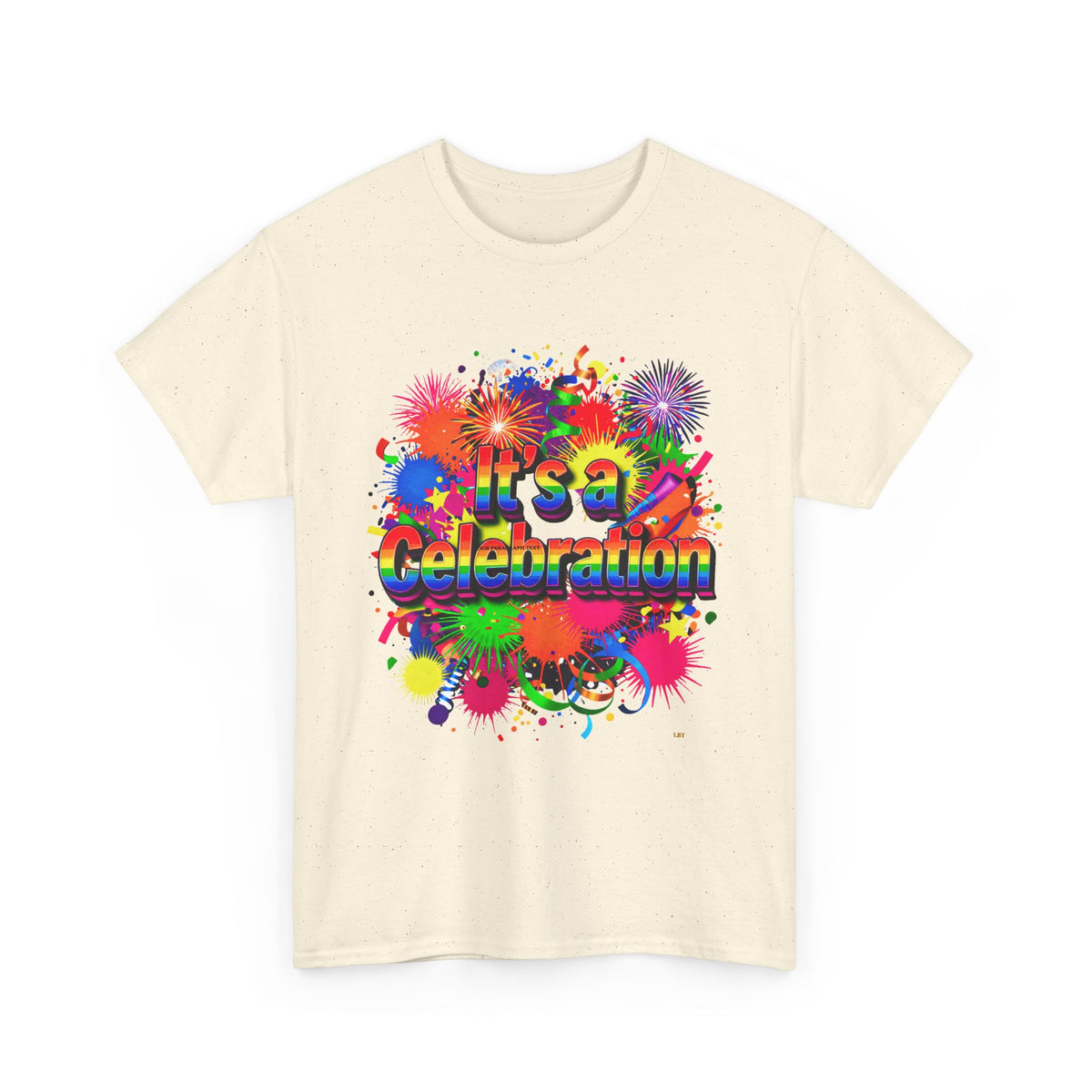 Celebration Paint Splash T-Shirt — "It's a Celebration" Colorful Party Tee