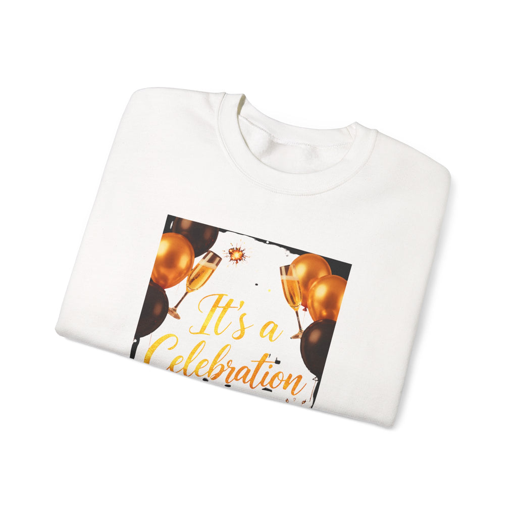 Crewneck Sweatshirt — "It's a Celebration" Champagne & Balloons Party Design
