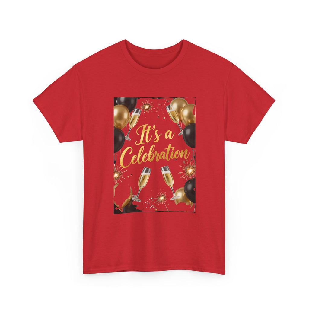 Celebration Party T-Shirt — "It's a Celebration" Gold & Black Balloons
