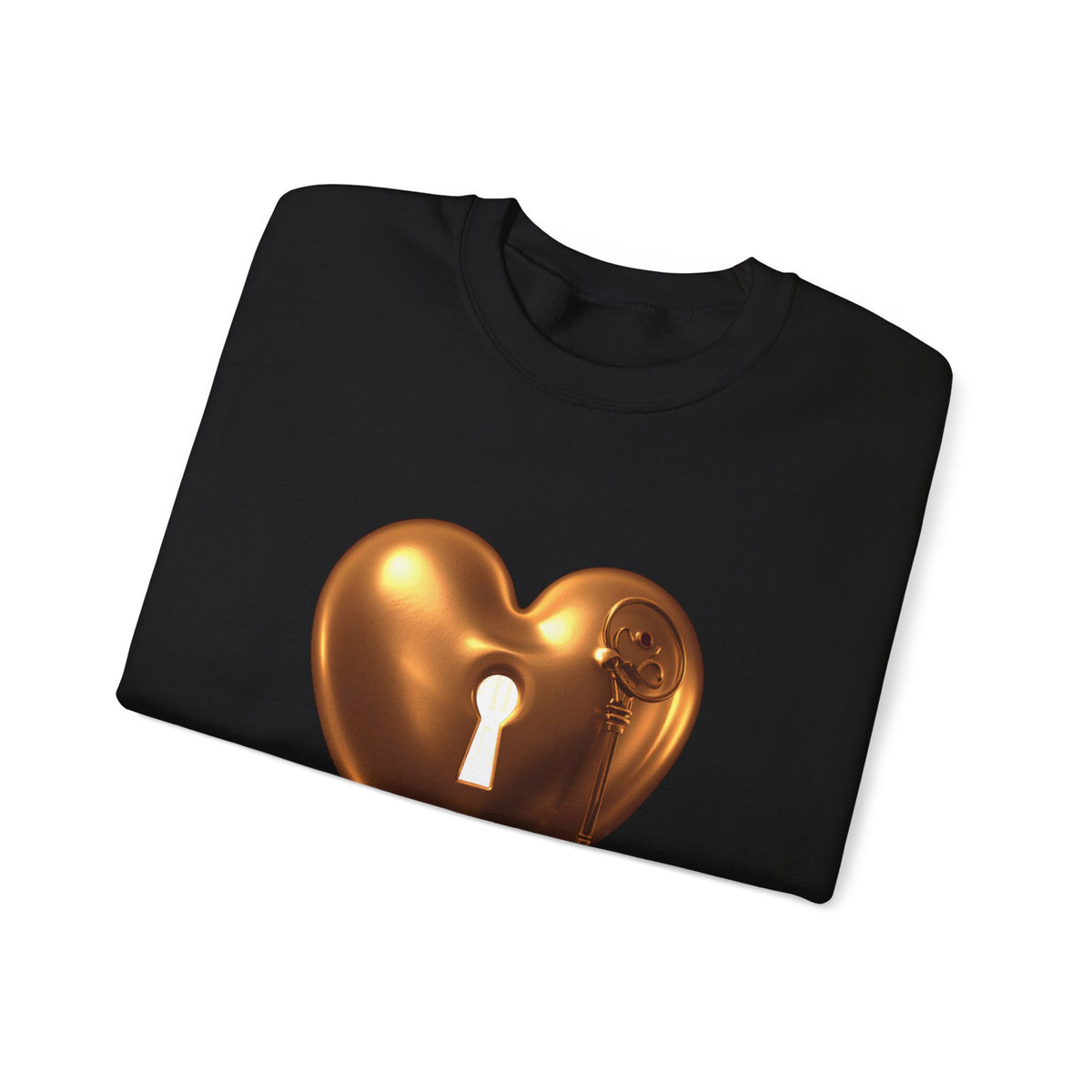 Heart Keyhole Sweatshirt — "Unlock What Matters" Cozy Crewneck