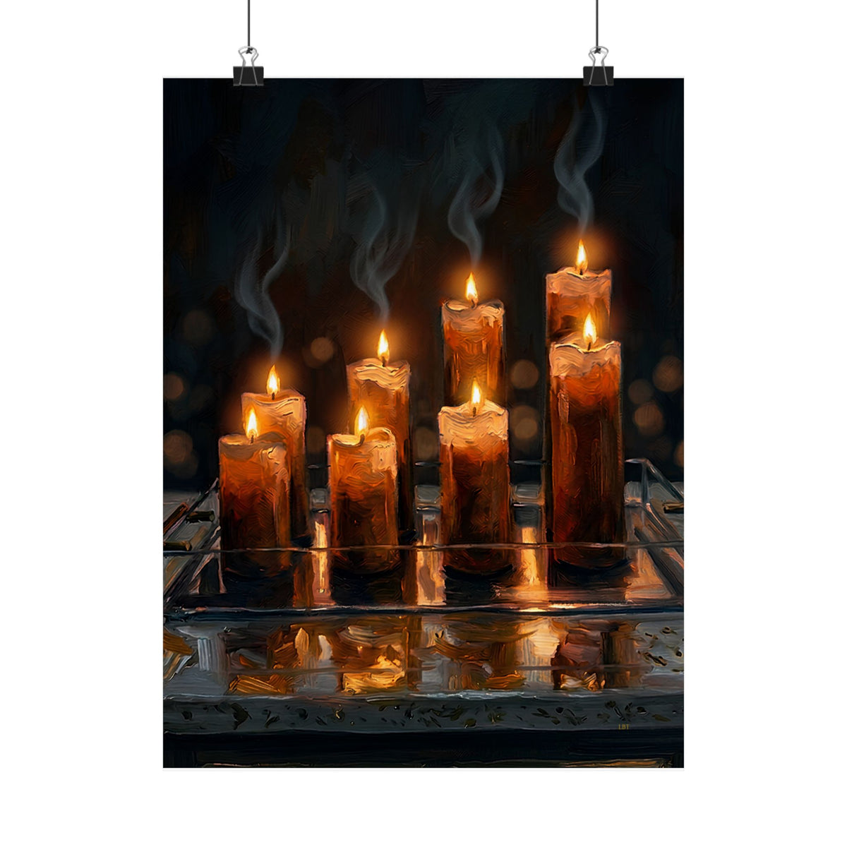Candlelit Serenity – Warm Glow Wall Art Poster