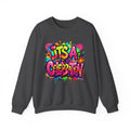 Crewneck Sweatshirt — Colorful "It's A Celebration" Graffiti Design