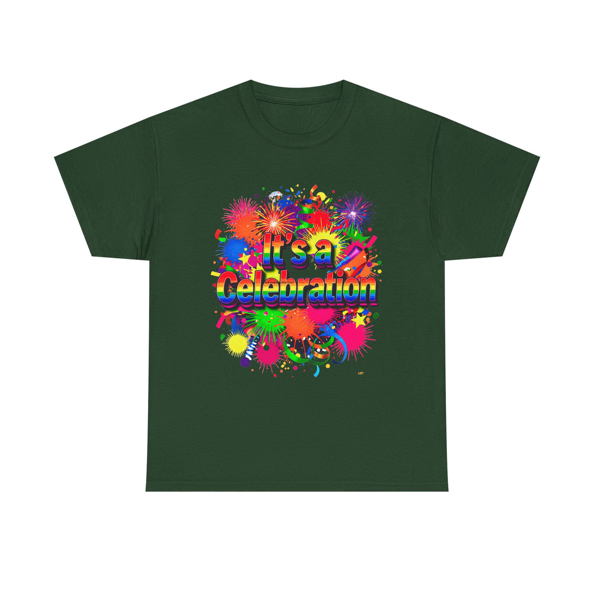 Celebration Paint Splash T-Shirt — "It's a Celebration" Colorful Party Tee