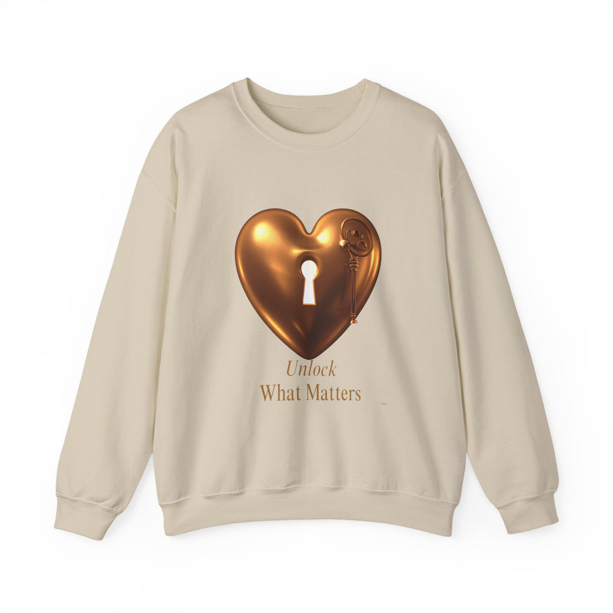 Heart Keyhole Sweatshirt — "Unlock What Matters" Cozy Crewneck