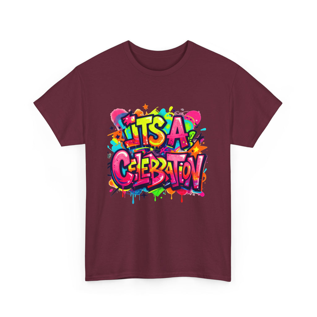 It’s a Celebration – Graffiti Graphic Heavy Cotton T-Shirt