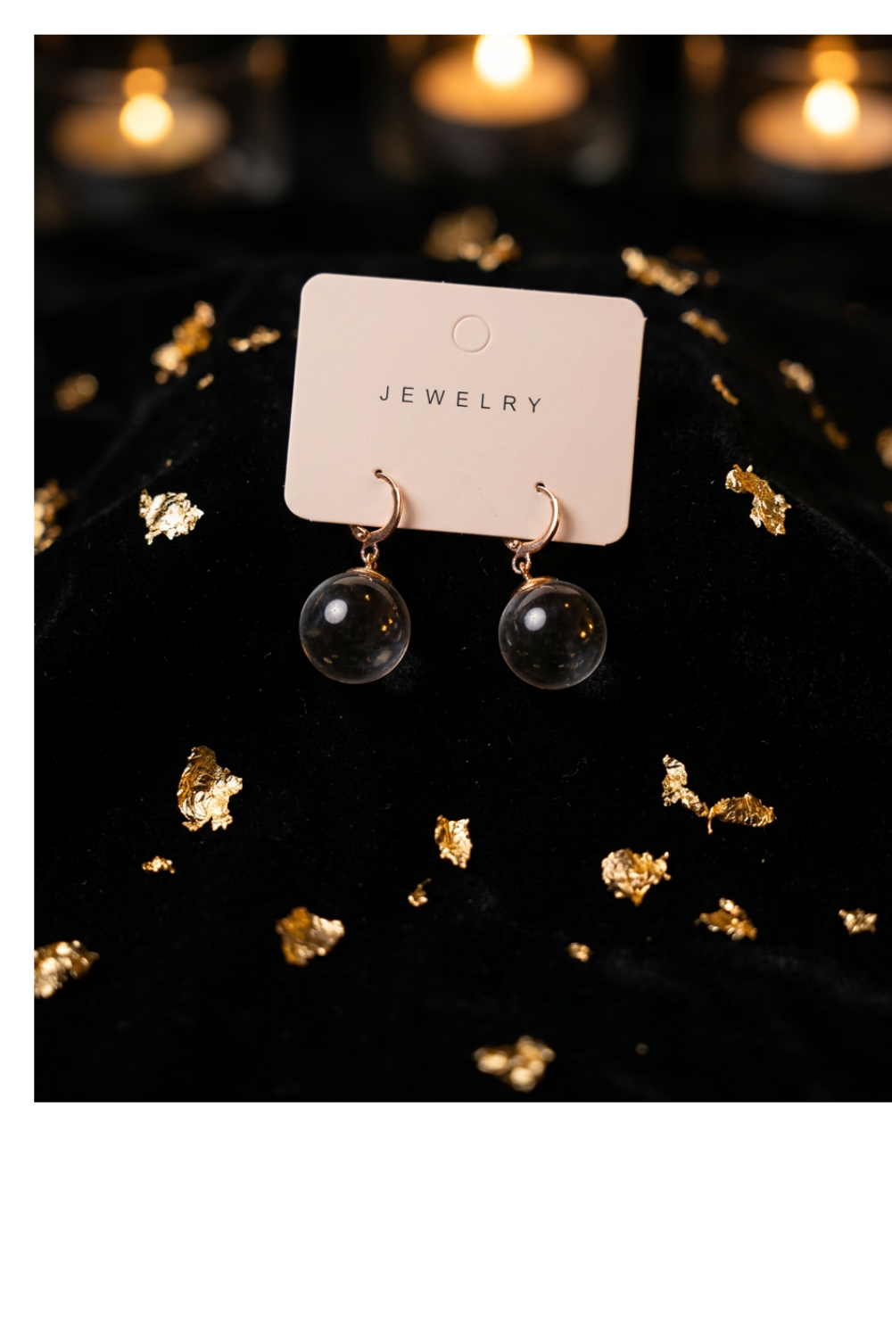 Clear Globe Drop Earrings