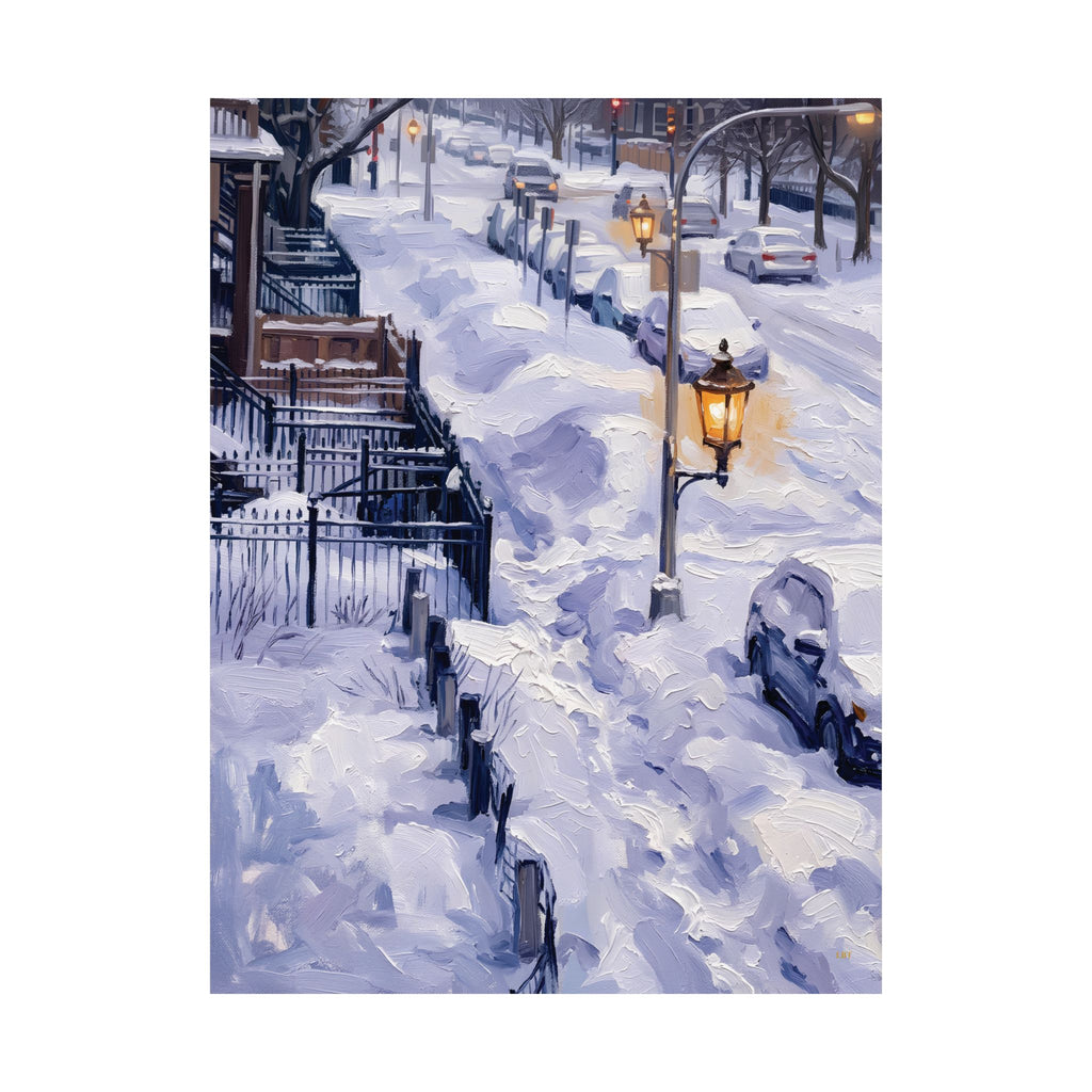 Winter Passage – Snowy Street Wall Art Poster