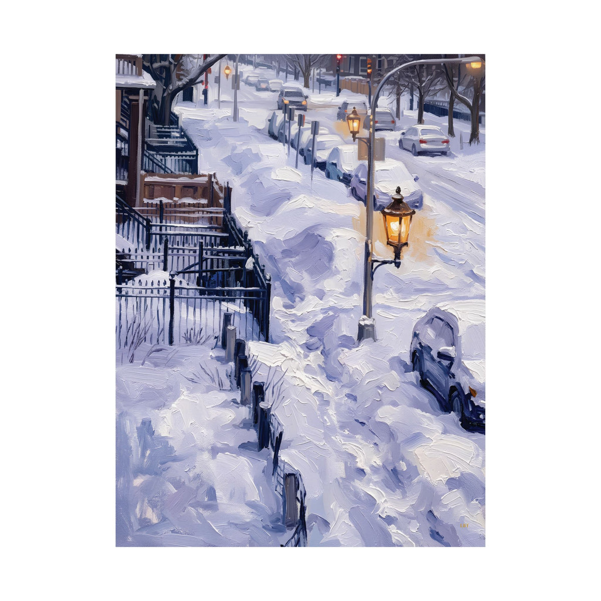 Winter Passage – Snowy Street Wall Art Poster