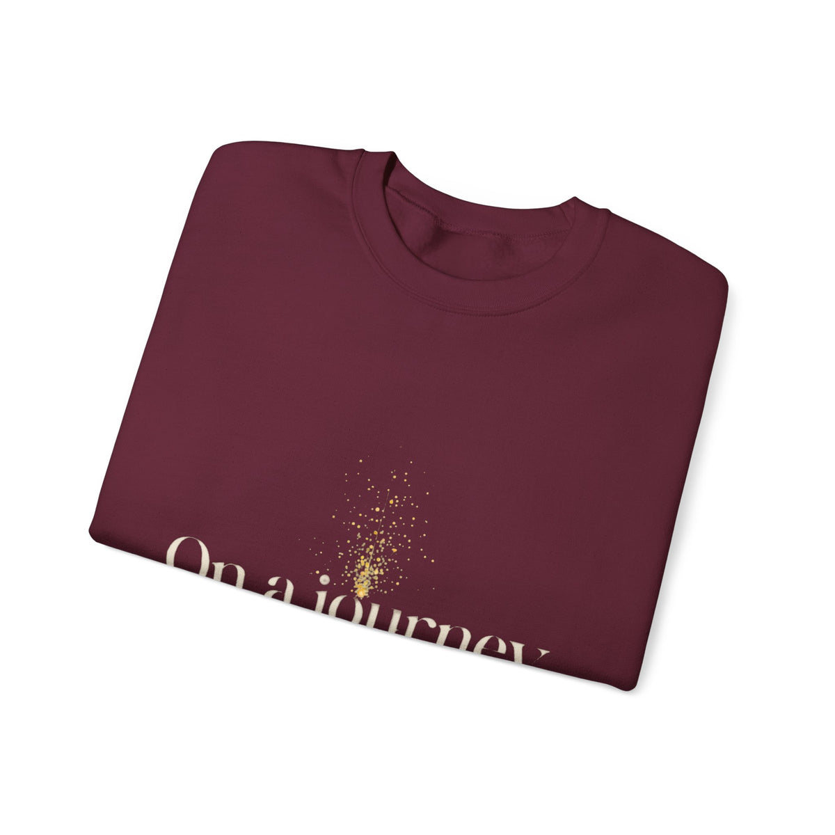 Crewneck Sweatshirt — 'On a Journey' Minimalist Gold Script Design
