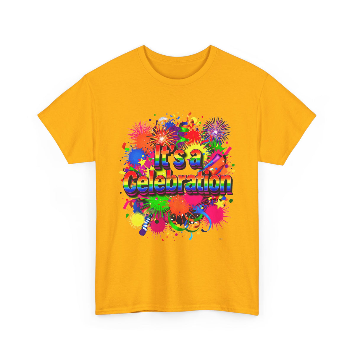 Celebration Paint Splash T-Shirt — "It's a Celebration" Colorful Party Tee