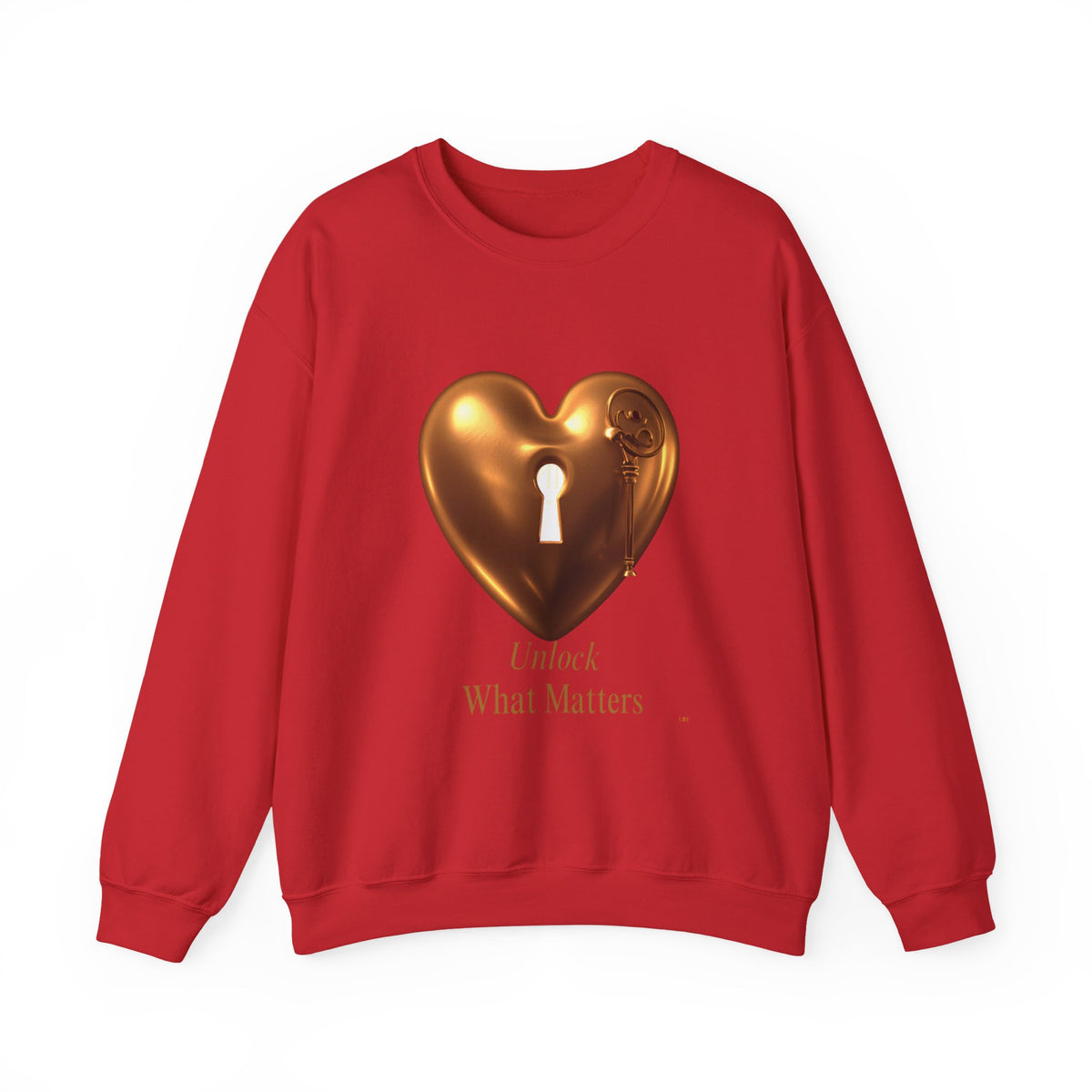 Heart Keyhole Sweatshirt — "Unlock What Matters" Cozy Crewneck