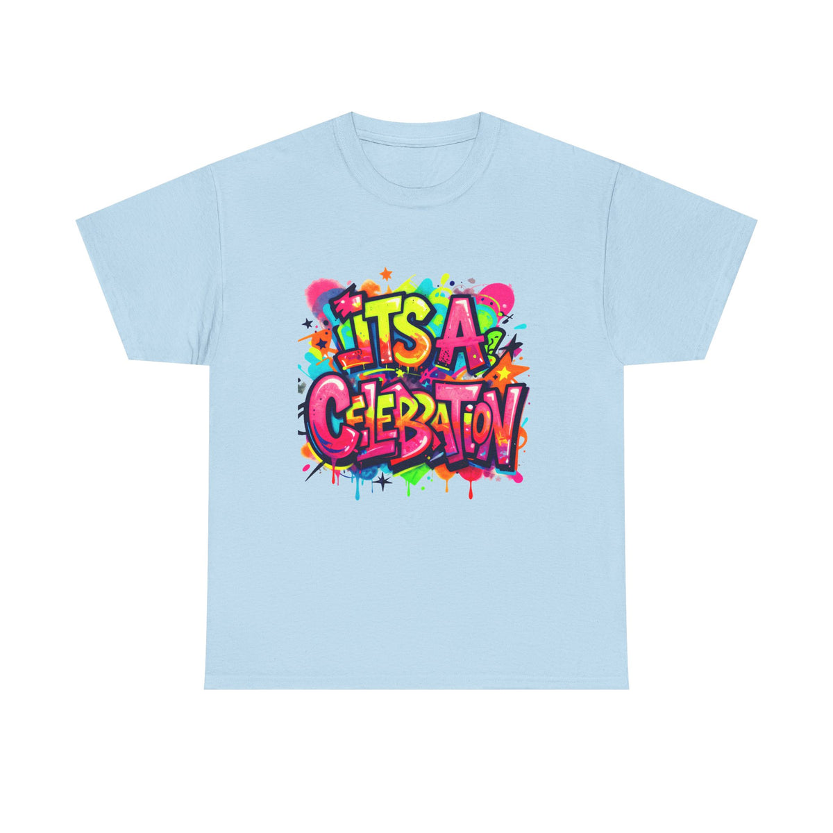 It’s a Celebration – Graffiti Graphic Heavy Cotton T-Shirt