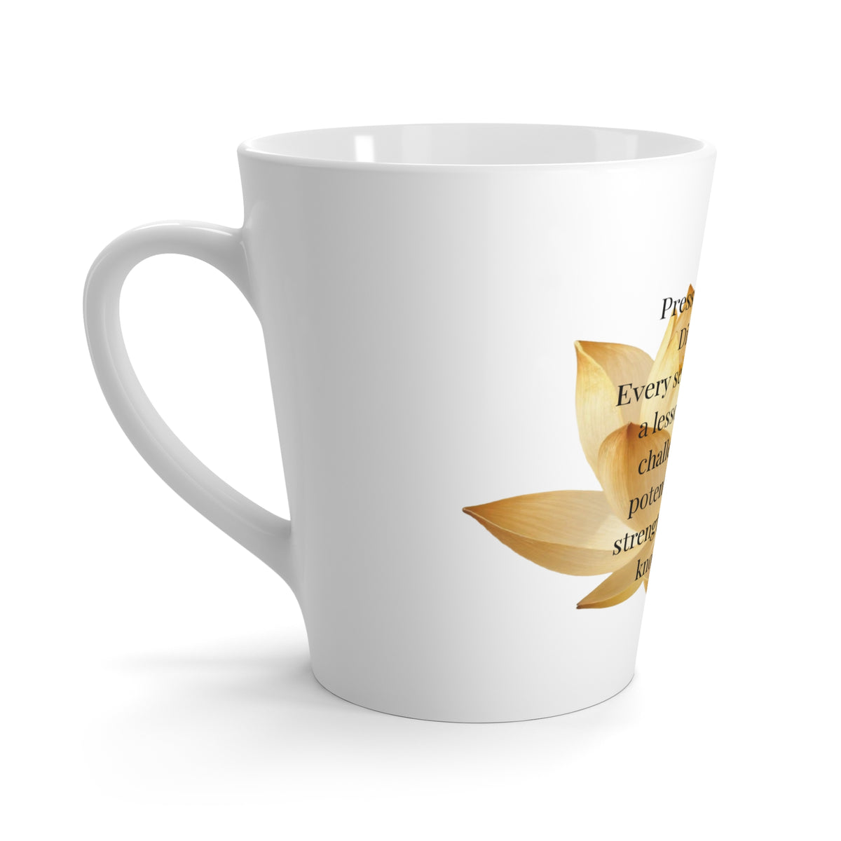 Golden Lotus Inspiration – 12 oz Latte Mug