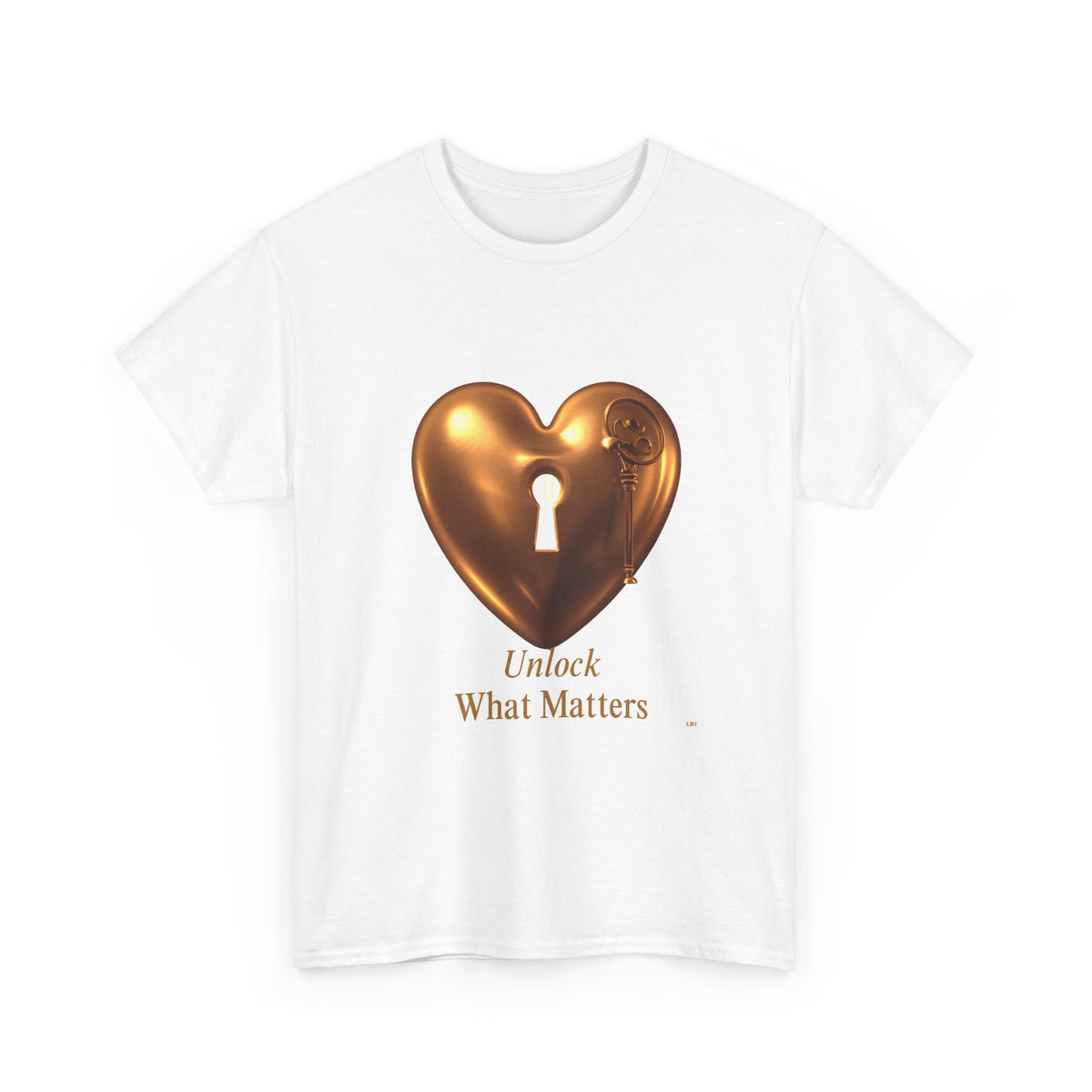 Heart Key T-Shirt — "Unlock What Matters" Inspirational Tee