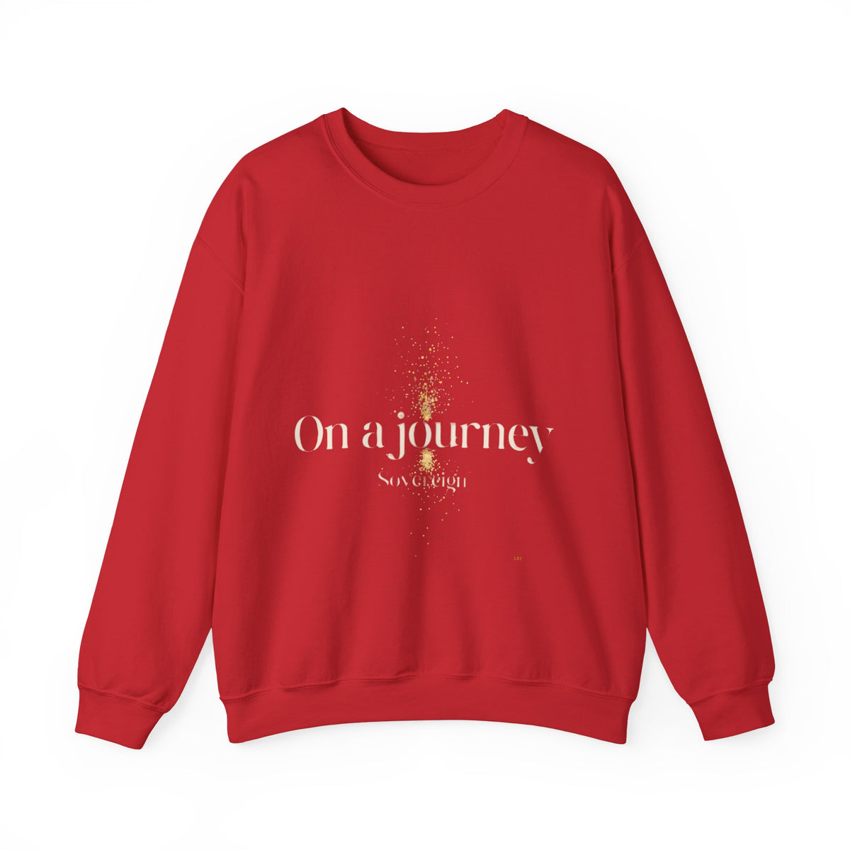 Crewneck Sweatshirt — 'On a Journey' Minimalist Gold Script Design