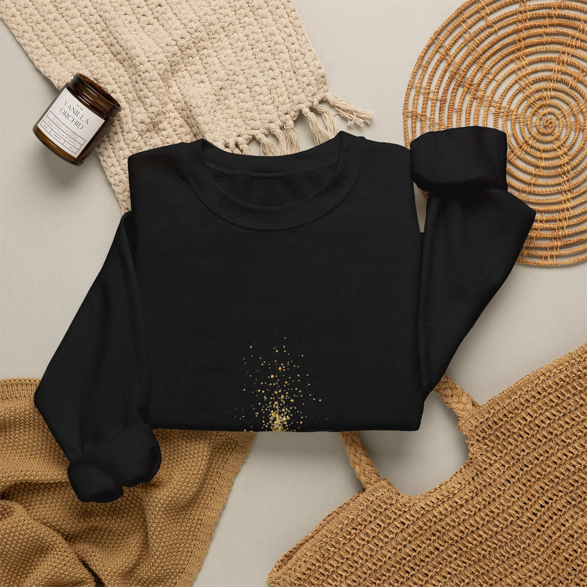 Crewneck Sweatshirt — 'On a Journey' Minimalist Gold Script Design