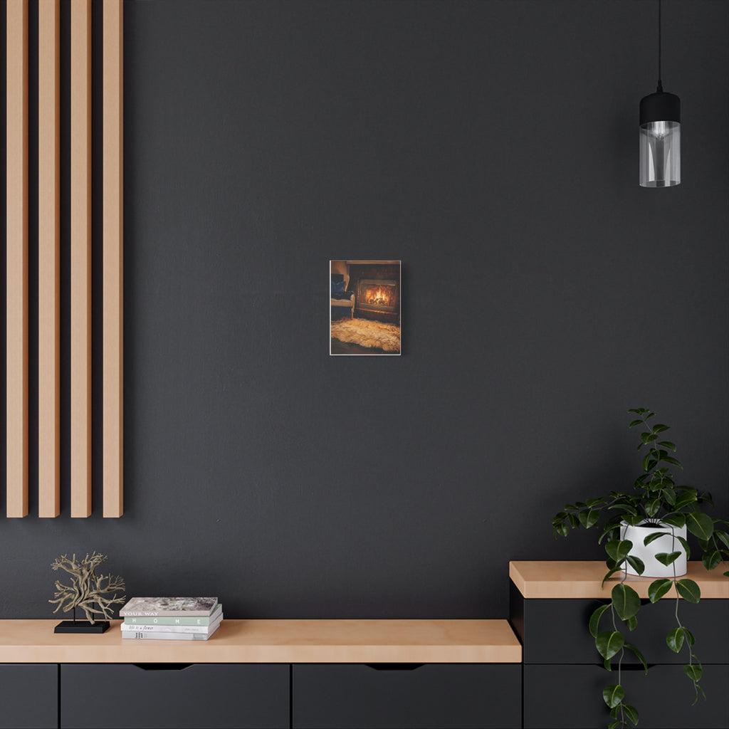 Cozy Hearth – Fireside Interior Stretched Canvas Wall Art