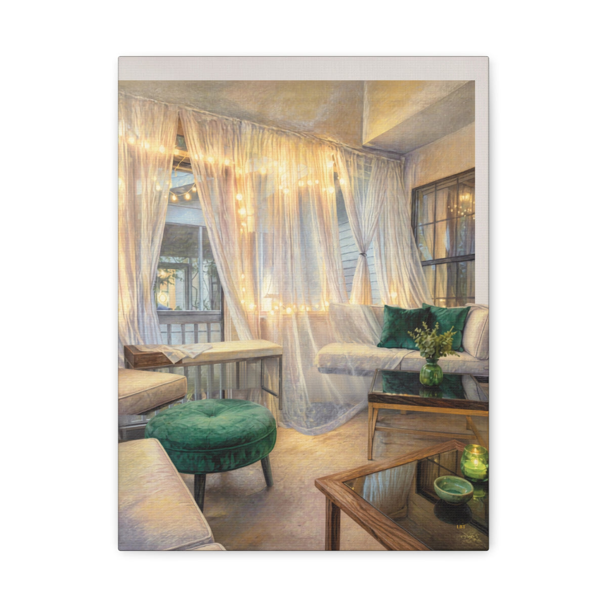 Garden Daydream – Serene Patio Stretched Canvas Wall Art