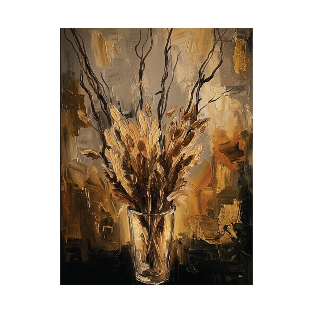 Earthbound Elegance – Neutral Floral Still Life Wall Art Poster
