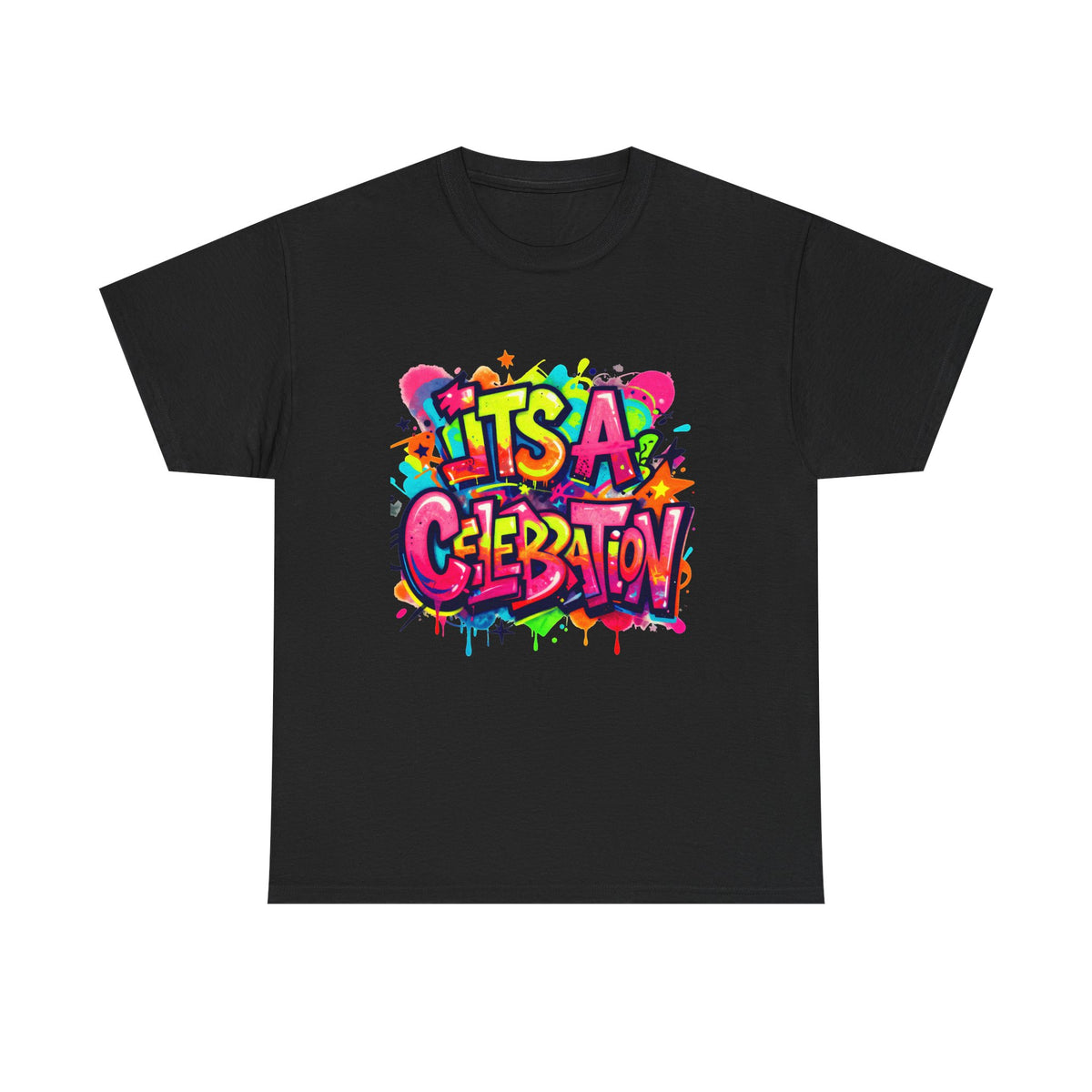 It’s a Celebration – Graffiti Graphic Heavy Cotton T-Shirt