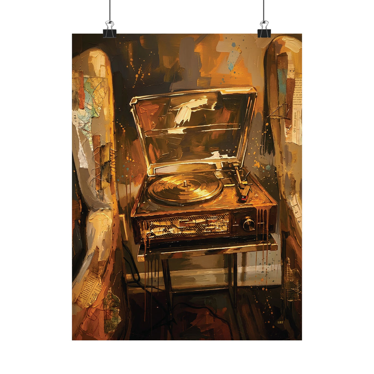 Soulful Spin – Vintage Record Player Wall Art Poster