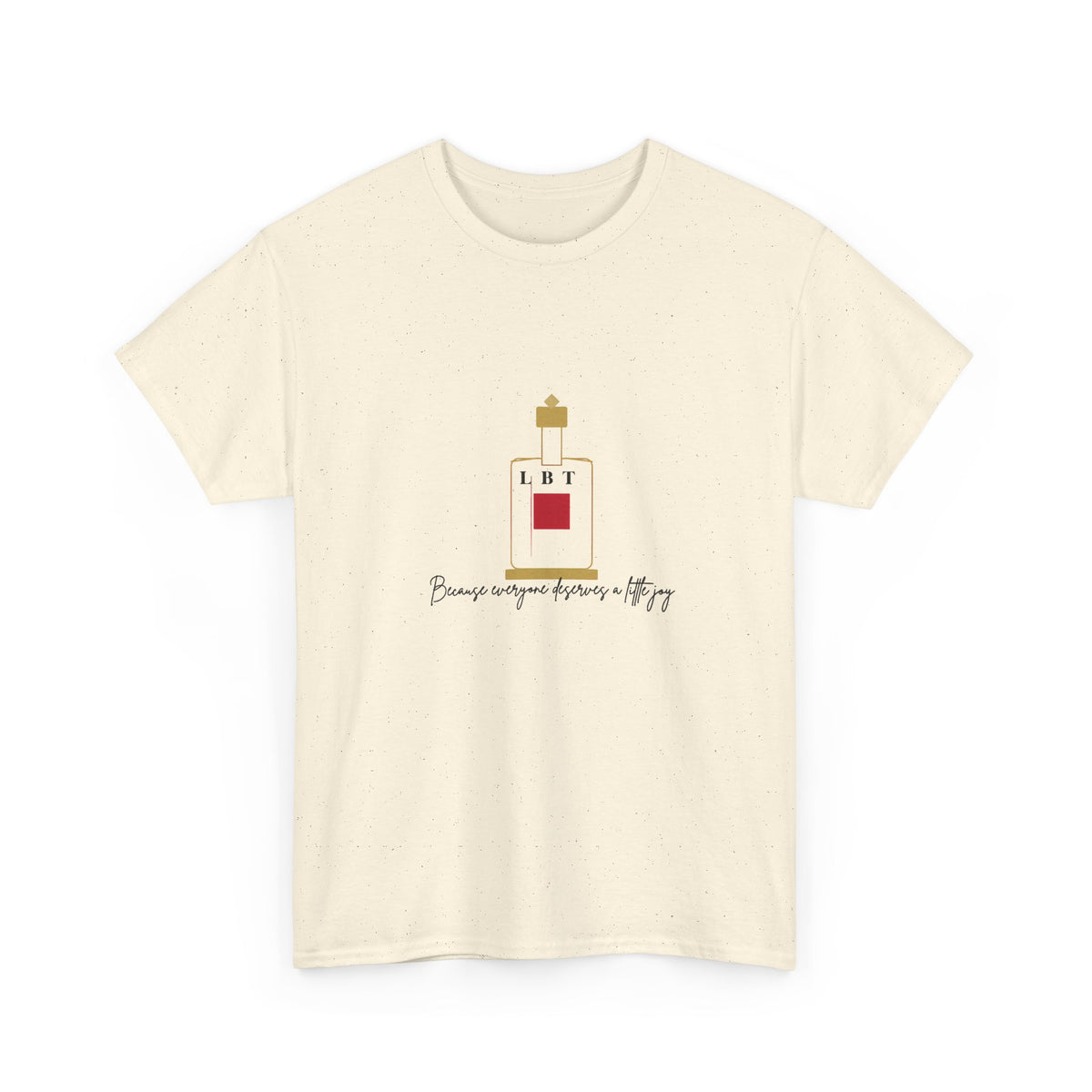 T-Shirt — LBT Perfume Bottle Graphic Tee with "Become someone everyone's #1" Script