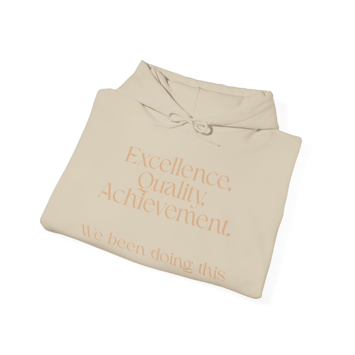 Excellence, Quality, Achievement Hoodie — "We been doing this" Motivational Pullover