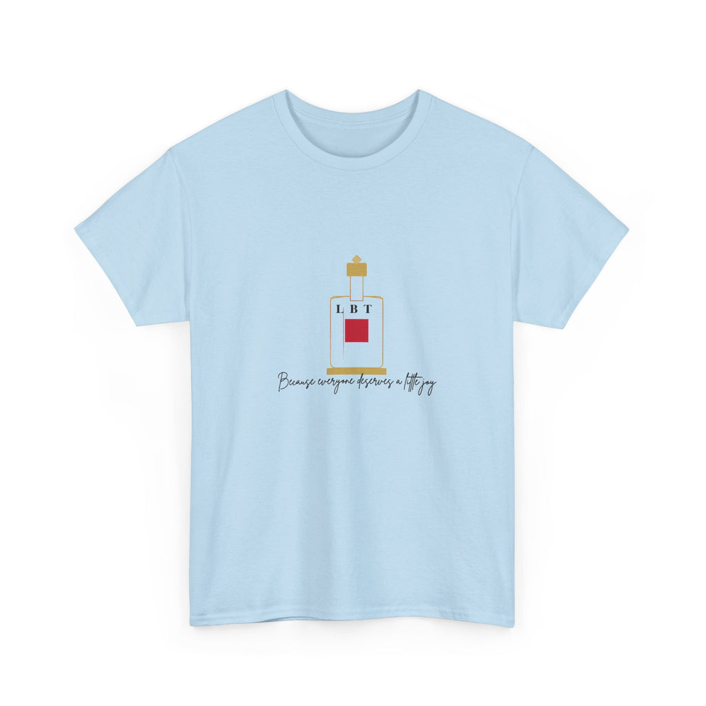 T-Shirt — LBT Perfume Bottle Graphic Tee with "Become someone everyone's #1" Script