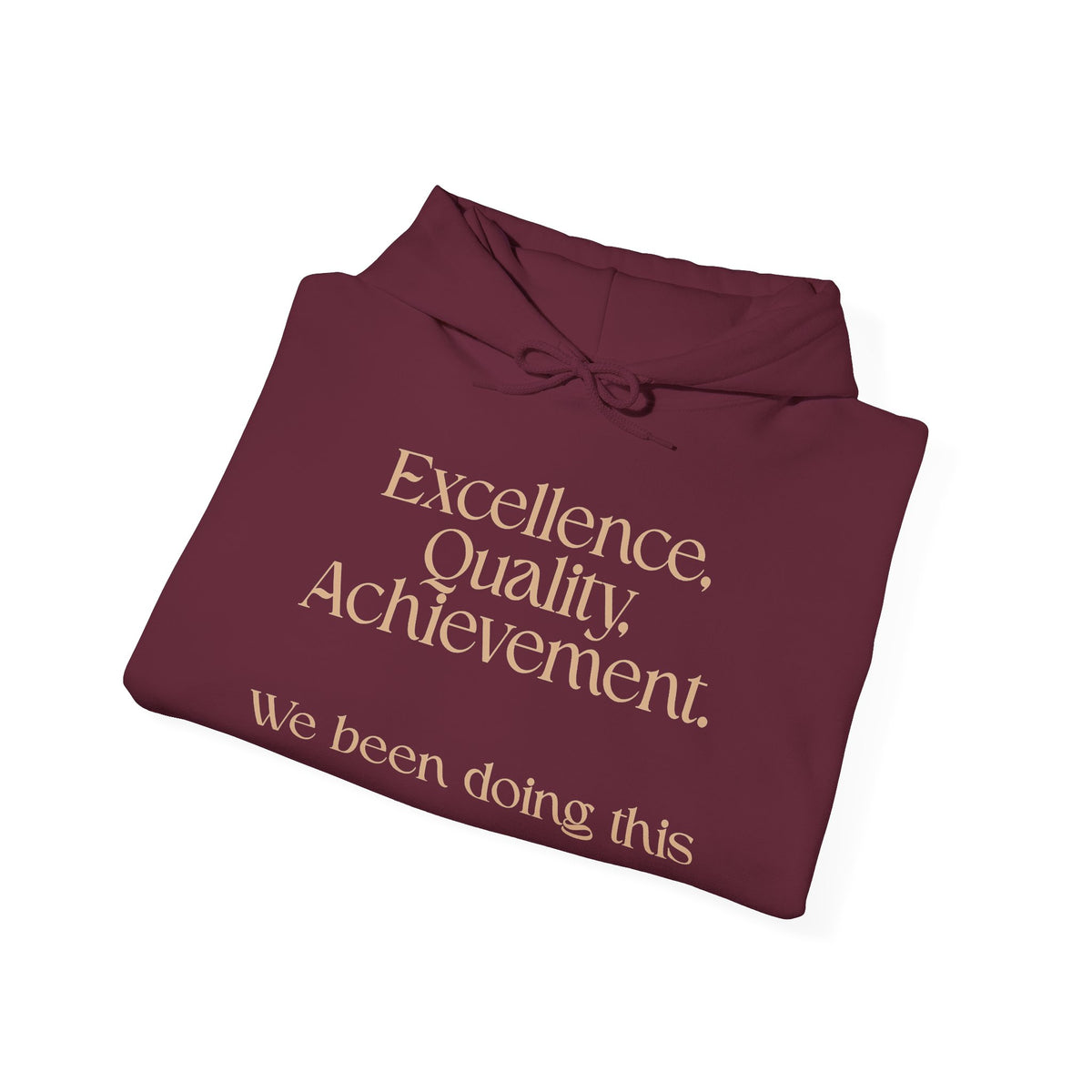 Excellence, Quality, Achievement Hoodie — "We been doing this" Motivational Pullover
