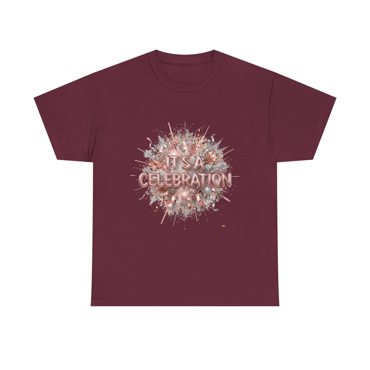 Celebration Floral Burst Tee — "It's a Celebration" Graphic T-Shirt