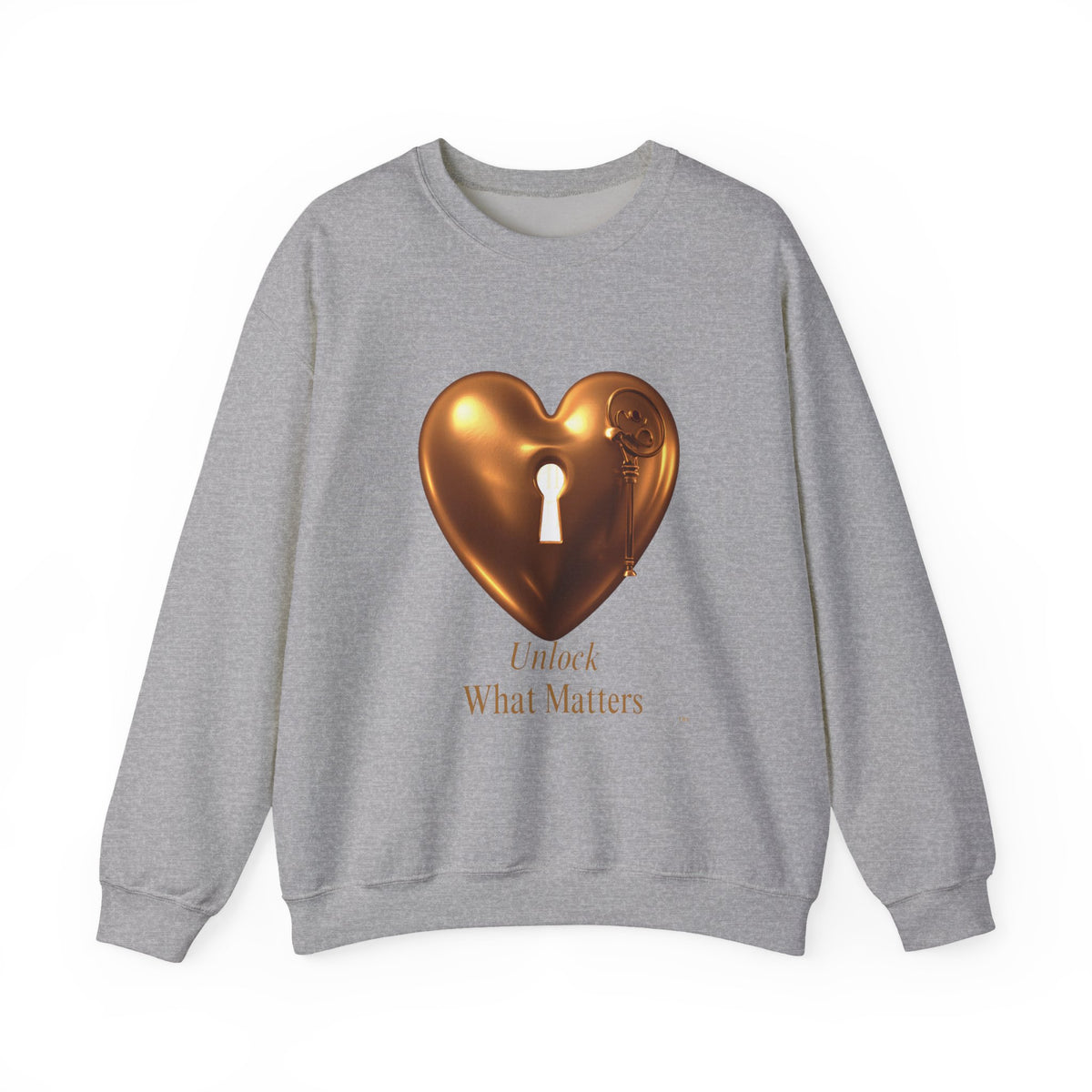 Heart Keyhole Sweatshirt — "Unlock What Matters" Cozy Crewneck