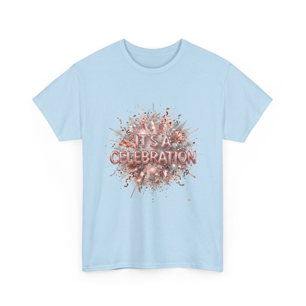 Celebration Floral Burst Tee — "It's a Celebration" Graphic T-Shirt